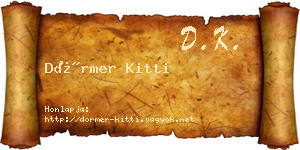 Dörmer Kitti névjegykártya